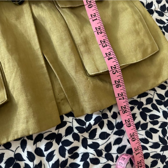 Shona Joy Olive Green Welling ton Linen Viscose Belted Blazer Jacket 4 *Like New - Picture 16 of 16